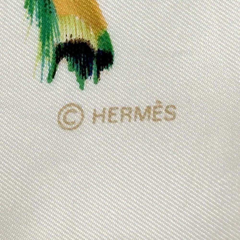 HERMES White Silk Scarf - Picture 3 of 5